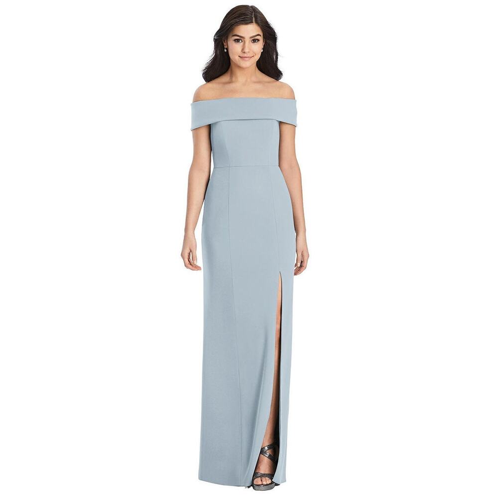 Dessy Collection Off the Shoulder Crepe Column Gown‎ TYLE 3030 Size 0